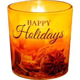 Illatmécses üvegpohárban róma happy holidays 1db